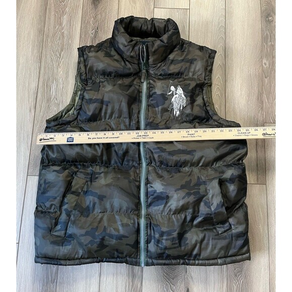 U.S. Polo ASSN. Size XL Men's Full Zip Winter Puffer Vest Front Pockets Camo - Picture 8 of 8